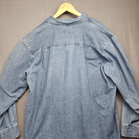 CE Schmidt Workwear Shirt Mens 2XLT Denim Chambray Long Sleeve Button Up Utility - Picture 8 of 14